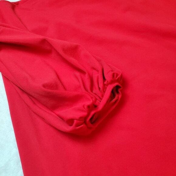 Susana Monaco Red Off-The-Shoulder Dress With Balloon Sleeves Womens XS - Picture 10 of 12